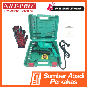 NRT-PRO 500HD Mesin Bor Listrik 13mm Paket Set Tangan Kayu Besi Tembok Impact Beton Electric Hand Drill Bolak Balik Reversible 500 HD