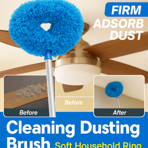 Circular Duster For Dust Removal And Sweeping Retractable Electrostatic Duster Extension Pole Feather Duster Ceiling Fan Cleaning Tool