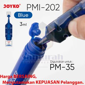 Tinta Spidol Permanen Marker Joyko PMI 201 / PMI 202 / PMI 203 Isi Ulang Refill Permanent Khusus untuk PM 34 / 35 / 36 Warna Hitam - Biru - Merah Per Pak isi 24 pcs - 3 ml