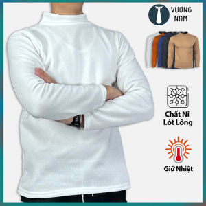 Áo giữ nhiệt nam cổ 3 phân lót lông Thu Đông chất Nỉ from ôm đẹp VNO118