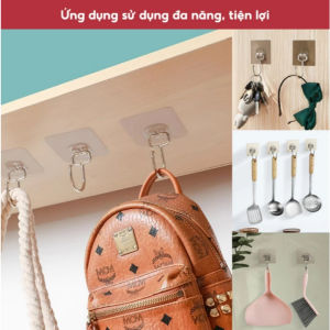 Combo 30-50 Móc Dán Tường Inox 304 Chịu Lực 10kg – Siêu Dính Không Khoan Treo Đồ Đa Năng