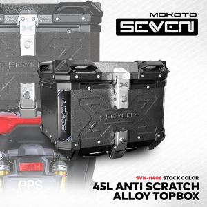 SEVEN SERIES 45L ALLOY TOP BOX X DESIGN V1 ANTI SCRATCH 45LITER REAR HEAVY DUTY TAIL BOX UNIVERSAL FOR MOTORCYCLE
