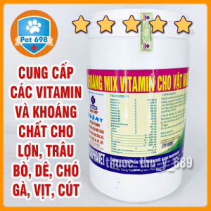 KHOÁNG MIX VITAMIN CHO VẬT NUÔI 1kg cung cấp vitamin và khoáng chất cân đối cho lợn trâu bò dê chó gà vịt cút