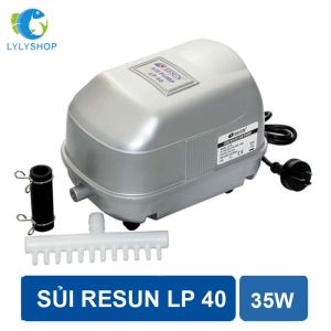 Máy Sục Khí RESUN LP40 (35W-50L/P) 12 Vòi Cực Êm Cho Hồ Koi/Cá Cảnh Vừa & Lớn Tặng Full Kit