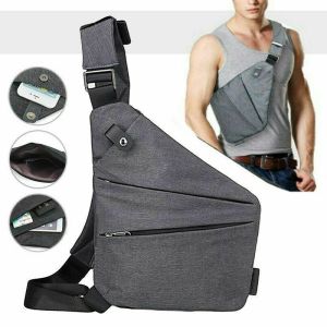 nd Men Travel Business Fino Bag Burglarproof Shoulder Bag Holster Anti Theft Security Strap Digital Storage Chest Bags