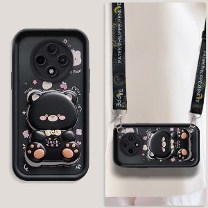 เคสสำหรับ OPPO Reno 12f reno12 F reno 12 f 5g 2024 เคสศัพท์ เคสนิ่มซิลิโคนกันกระแทก ดีไซน์ใหม่สวยงามพร้อมที่จับและสายคล้องสำหรับผู้หญิง JTXXZJGS01