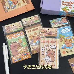 20Pieces Capybara Cartoon decorative stickers Self-adhesive Stickers Sealing Label for Small Business Bakery Shop Thank You Gifts