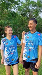 เสื้อกีฬา GA-5 คอวีช้าง กางเกงสีดำธงชาติ