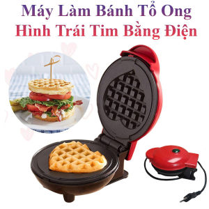 Máy Làm Bánh Waffle Mini 350W Khuôn Bánh Chống Dính Làm Bánh Tại Nhà Nhỏ Gọn