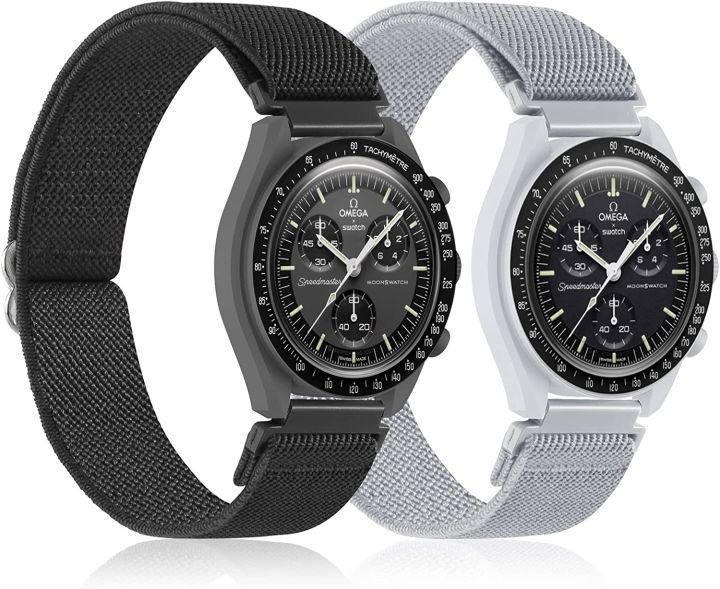 NINKI 20mm Stretchy Nylon Band Compatible with Omega X Swatch