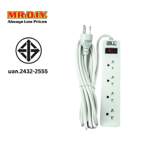 BLL รางปลั๊กไฟ 4 ช่อง 1 สวิตซ์ 2300 วัตต์ ยาว 5 เมตร