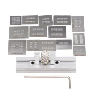 13pcs/Set BGA Reballing Station Cetakan Stensil Jig Stencil Universal Untuk DDR1 DDR2 DDR3