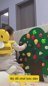 Cây hái rau củ quả Montessori cho bé - Đồ chơi gắn hình cây hái quả giúp bé phát triển vận động tinh