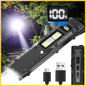 ไฟฉาย LED ซุปเปอร์สว่าง USB ชาร์จไฟฉายกระเป๋าแบบพกพา IPX44 กันน้ำ 1000mAh สำหรับแคมป์ตกปลาเดิน