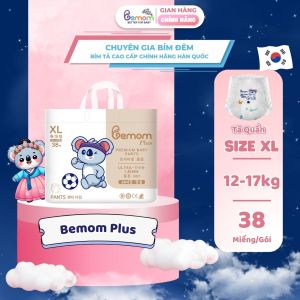 (Không Quà) Tã/Bỉm Dán Và Quần Hàn Quốc BEMOM PLUS Chuyên Gia Bỉm Đêm Chống Trào Đến 12h Size M-3XL Cho Bé Từ 3kg-30kg