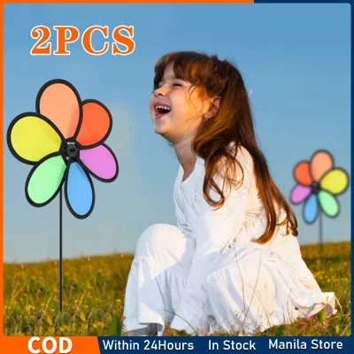 2pcs Garden Pinwheels Wind Spinners Windmill Yard Decor Party Holiday Outdoor Lawn Decor