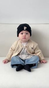 Boys Spring Outfit: Stylish Baby Fashion Embroidered Sweater Autumn Casual Knit Cardigan Versatile Jacket