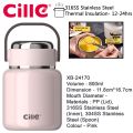 Cille 560ml/800ml/1.2L 316SS Portable Thermal Cooker Food Container Lunch Box [Double Wall]. 