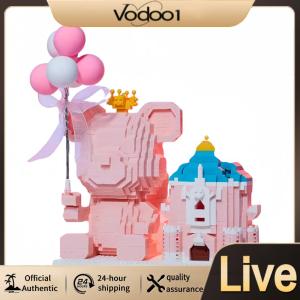 ชุดบล็อกสร้างสรรค์สีสันสดใสพร้อมที่ใส่ปากกา สำหรับตกแต่งห้องเด็กและของตกแต่งบ้านในรูปแบบไมโครบล็อก