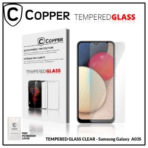 Samsung A03s - COPPER TEMPERED GLASS FULL CLEAR Anti Gores