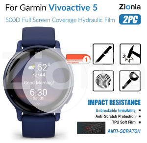 Zionia 2PCS HD Full Screen Curved Edge Full Coverage Protector Film For Garmin Vivoactive 5 Vivoactive5 Smart Watch HD 9H Unbreakable Invisibility Invisible TPU Soft Film Protective Film Explosion-proof Anti Scratch Film