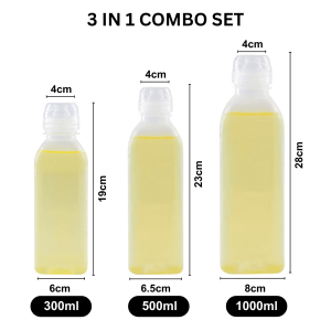 HOMEKING | 300/500/1000ml Kitchen Squeeze Oil Bottle Dispenser Oil Spray Bottle Condiment Vinegar Soy Sauce Cooking Wine Bottle Food-grade PP5 Kitchen Extruded Seasoning Bottle Multifunctional Squeeze Oil Bottle