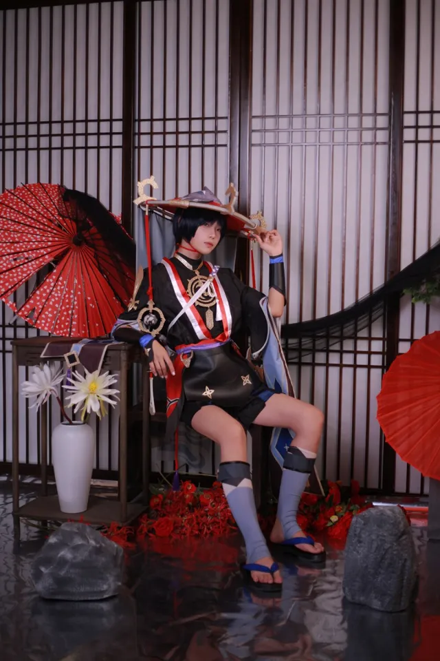 Scaramouche Genshin Costume Wig Hat Set Anime Genshin Wanderer Costume  Uniform For Men | Fruugo Ie