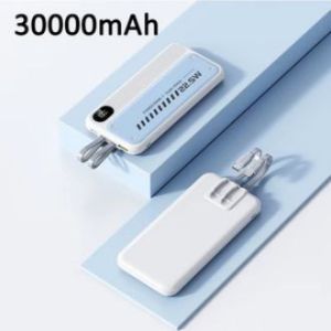 SG [In Stock]🔥powerbank 30000 mah fast charging powerbank with built in cable USBSupports multi-device fast charging充电宝