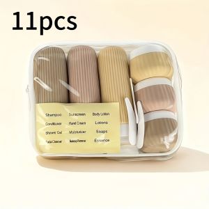 11-Piece Travel Essentials Set Tsa-Approved Travel Toiletry Storage Bottle Set a Must-Have for Travel and Cruise Season