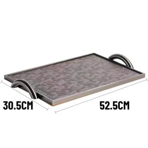 FFBH Modern Table Trays Minimalist Electroplated‑Metal Tray Dual‑Handle Kitchen Liquor Trays Decorative Living Room Home Accessories 2Z6B7