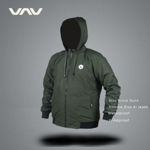 Jaket Bolak Balik Polos Pria Parasut Anti Air Model VNIBB01