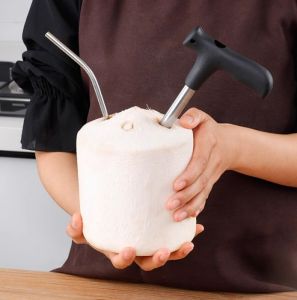 Jin.Lucky ที่เจาะมะพร้าว อุปกรณ์เจาะมะพร้าว ที่เปิดน้ำมะพร้าว สำหรับใส่หลอดดูด พร้อมส่ง