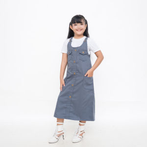 SOLACOL - Overall Rok Anak Bahan Liberty American Drill/Jumpsuit Anak Perempuan Belakang full Tertutup