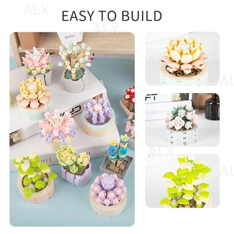 Mini Succulent Bonsai Building Blocks Flower Brick Model Toy_voghion.com