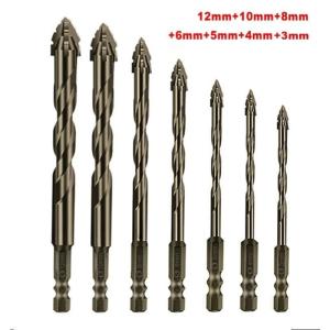 【COD/Original】Hex Masonry Drill Bits 1/4 Shank Titanium Steel Metal Cross Drill For Glass Ceramic Concrete Brick Hard Drill Bit Tool