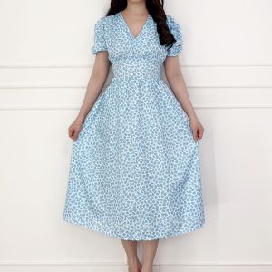 SV 6417 - Naveria Dress | Silvervogue | Gaun Katun Poliester Midi Pakaian Wanita