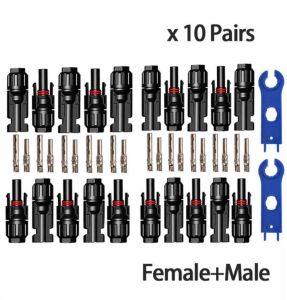 【Original+24hours delivery】10 Pairs Connector or with 1pair Spanner connected Solar Panel Connectors Male & Female IP67 1000Vdc for solar system use