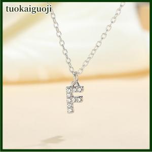 tuokaiguoji Fashion Shining A-Z Letter Pendant Charm Necklace 26 Initial Alphabet Name Clavicle Chain Party Valentines Day Jewelry Gift