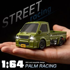 OUTOPEAN 4WD 1:64 RC Truck 2.4G High Speed Remote Control Drift Truck  LED Lights RC Drift Car Desktop Racing Toy
