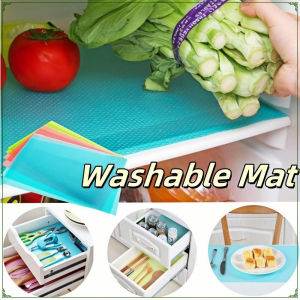 4PCS Silicone Refrigerator Pad Washable Fridge Liner Mat Waterproof and Oil Proof Pad Non-slip Dust Pad