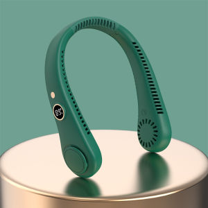 Bladeless Neck Fan Portable Neck Fan 6000mah Rechargeable Hanging Neck Fan Mini Neck Fan 5 digital display wind speed adjustment No hair clipping USB Rechargeable Mute USB Portable Bladeless Fan Neck Fan for Home Outdoor Sports Hanging Fan Mini Fan