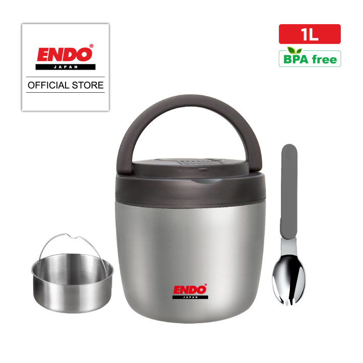ENDO 1L Double Stainless Steel Vacuum Insulated Thermal Food Carrier - CX-4011