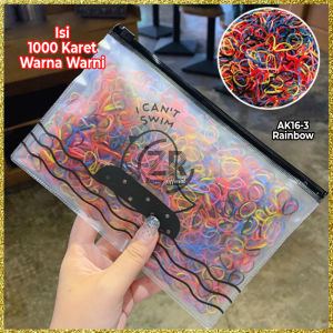 1set POUCH ikat rambut korea POLOS ANAK/IKAT RAMBUT ELASTIS Aksesoris WANITA karet rambut anak AK16 ziorra