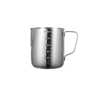 GAOSU with Scale Milk Frothing Jug Handle Diversion Tip Spout Measuring Cups Multifunctional Stainless Steel Frother Pitcher Cafe