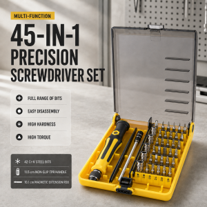 VVnice 45-in-1 Magnetic Driver Bit Set CR-V Hand Tools for Mobile Phone Notebook  and Household DIY
