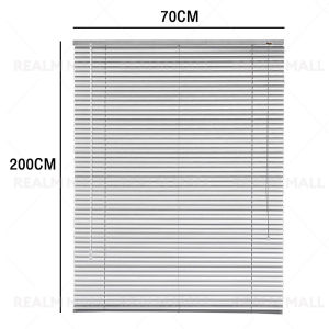 REALM มู่ลี่หน้าต่าง มู่ลี่อลูมิเนียม มู่ลี่กันแสง ใบขนาด 25 มม หนา 0.18 มม สูง 130ซม./200ซม. สีเทาอ่อน