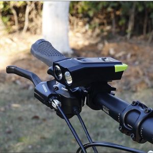 Đèn pha xe đạp 2 bóng T6 có còi cao cấp