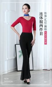 New shape etiquette dance dress womens practice dress elegant posture catwalk practice and training set Modal