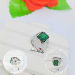 CINCIN COWO TITANIUM  PERSEGI LIST TAMBANG SILVER  FASHION ANTI KARAT DAN ANTI LUNTUR (COD)
