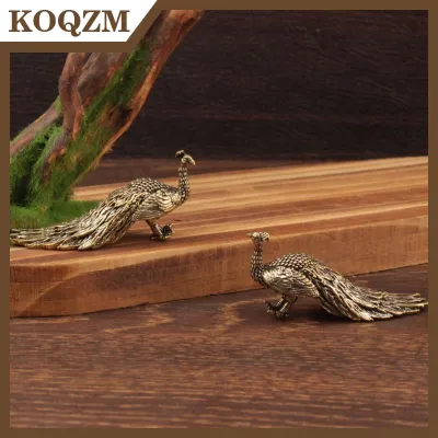 KOQZM 1PC con công trang trí nội thất hình tượng đồng thau Trung Quốc Thủ công mỹ nghệ trang trí đồ trang trí bằng đồng nhỏ